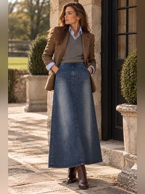 Jacob Denim Maxi Skirt Size 5/6 Like New